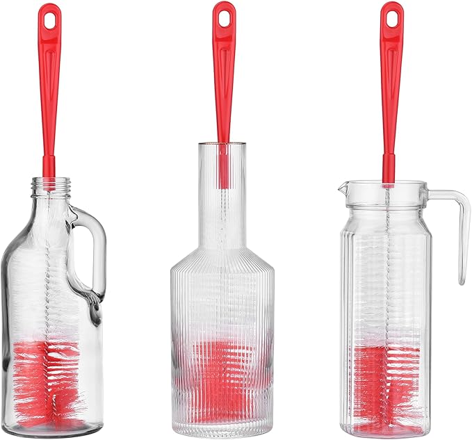 ALINK 16 inch Extra Long Red Bottle Cleaning Brush Cleaner for Washing Narrow Neck Beer/Wine/Thermos/Sport Well, Brewing Bottles, Hummingbird Feeder - Image 6