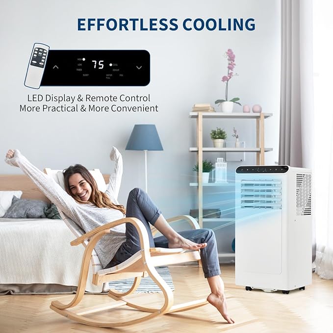 GarveeHome Portable Air Conditioner, 8000 BTU for Basement & Bedroom, Remote & Auto Evaporation, 3 in-1 Cooling Unit, Floor AC. - Image 5