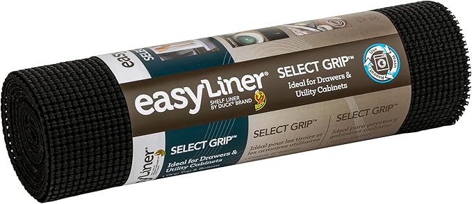 Duck Brand Select Grip Easy Liner Shelf and Drawer Liner,Non-Adhesive,12-Inch x 10-Feet,Black,(Pack of 6) by DuckBrand