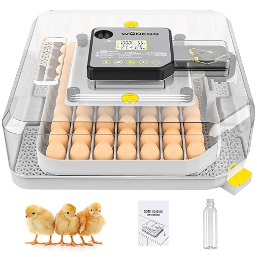 Incubators for Hatching Eggs, 48 Egg Incubator with Automatic Egg Turning and Humidity Control, Incubator for Chicken Eggs with Temperature Control, Egg Candler, External Water Bottle Refill by FRYLIMITSEXPLORELINE