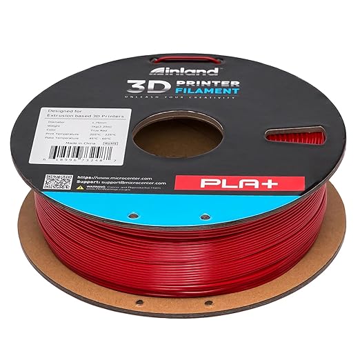 INLAND Micro Center PLA+ 3D Printing Filament 1.75mm - PLA Pro Dimensional Accuracy +/- 0.03 mm - 1kg Cardboard Spool (2.2 lbs) (1 Pack True Red, 1.75mm) - Image 6