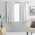 DONREN Greyish White Room Darkening Rod Pocket Curtain Panels - Window Treatment Thermal Insulated Curtains for Bedroom Off White(42 W by 45 L Inch,2 Panels) by DONREN