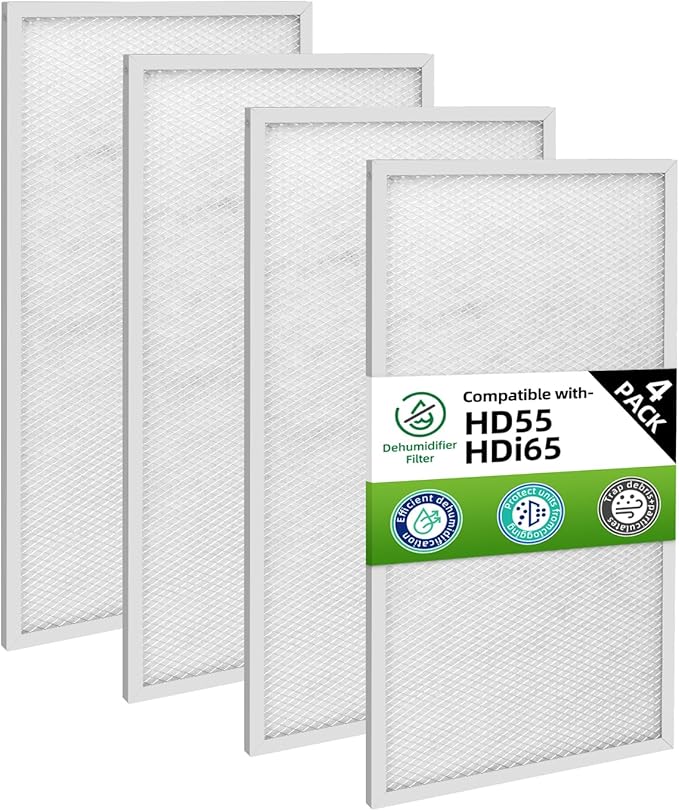 Sentinel HD55 HDi65 Filters Compatible with Alorair Basement Dehumidifiers HD55S/HDi65S MERV-8(4 Pack) by Sikidink