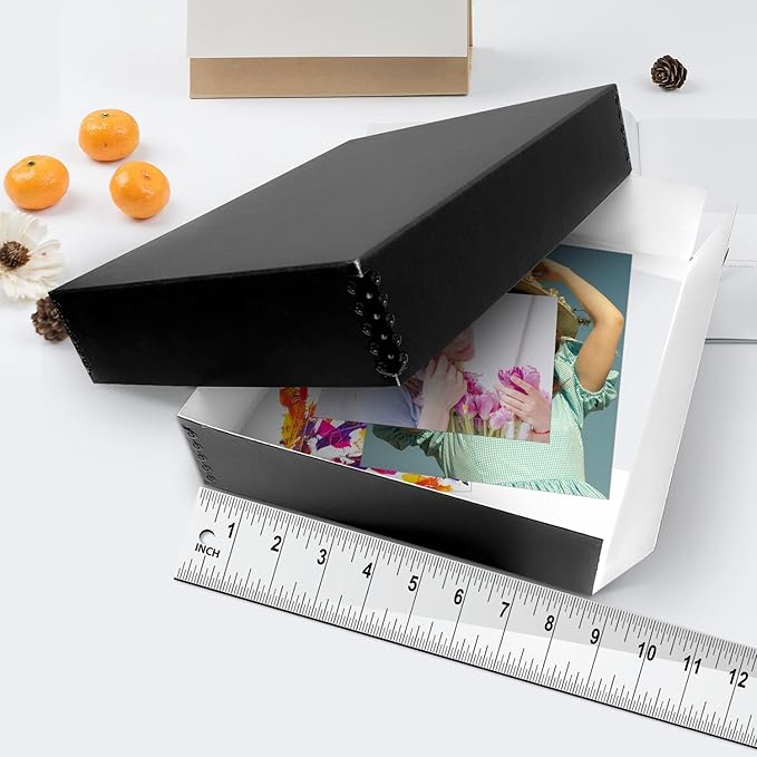 Lineco Museum Archival Storage Box, Drop Front Design with Metal Edges Removable Lid, 8.5 X 11 X 3 inches Acid-Free Photo Album Case, Preserve Prints Pictures, Magazine, Documents, Artworks, Black - Image 3