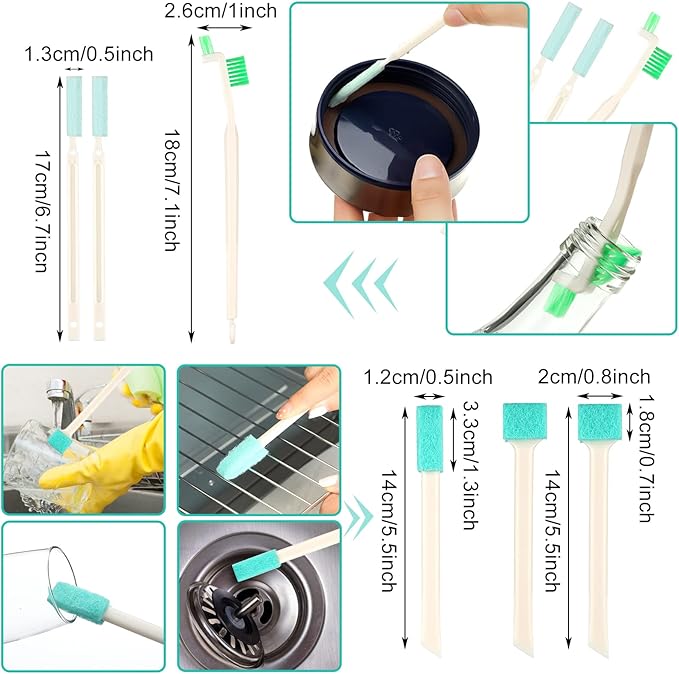 Nuenen 16 Pcs Small Household Cleaning Brushes - Deep Detail Crevice Cleaner Brush Set, Corner Space Keyboard Bottle Tile - Image 2