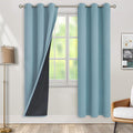 BGment Thermal Insulated 100% Blackout Curtains for Bedroom with Black Liner, Double Layer Full Room Darkening Noise Reducing Grommet Curtain (42 x 84 Inch, Greyish Blue, 2 Panels) by BGment