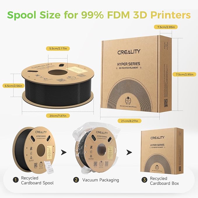 Creality Hyper PLA Filament Bundle Black 4KG, Up to 600mm/s High Speed 3D Printer Filament PLA, No-Tangling Stronger Toughness Fit Most 3D Printers - Image 6