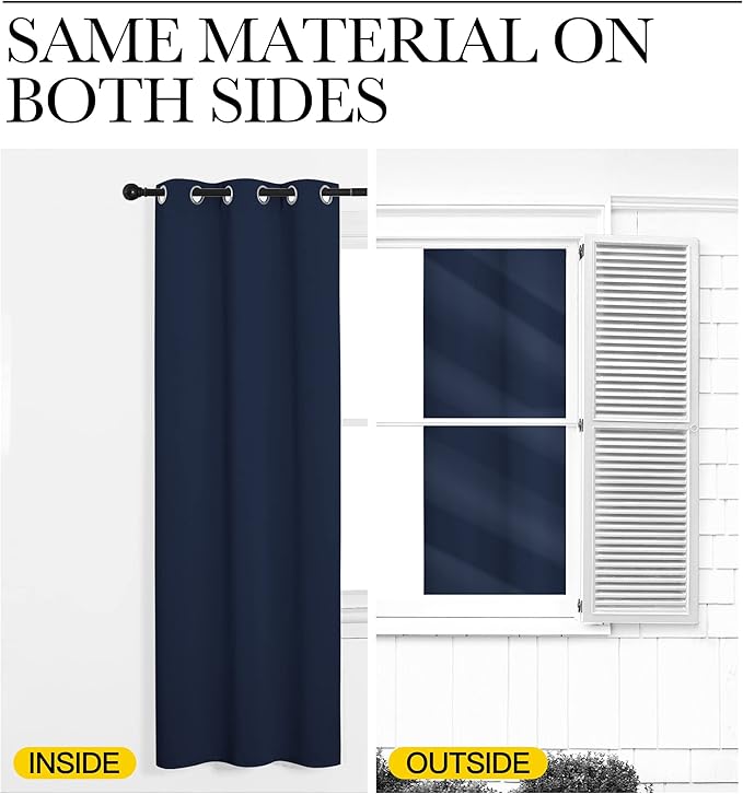 NICETOWN Doorway Curtain Room Divider Drape Screen Partitions, Vertical Blind for Sling Door, Blackout Window Curtains Privacy Blind for Patio (Navy, 1 Panel, 11ft Tall x 5ft Wide) - Image 6