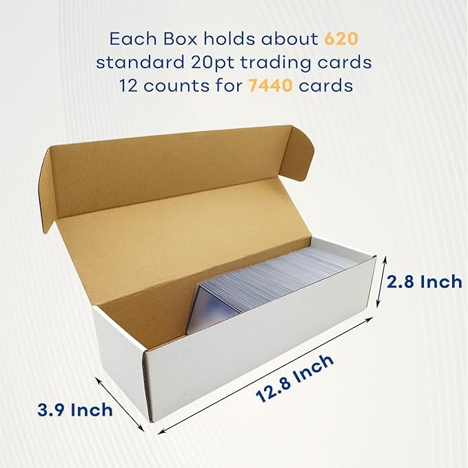 Trading Card Storage Box with 40 Dividers, Mtg Card Storage, Cardboard Trading Card Box for Baseball Sports Cards, 12 Count - Image 2