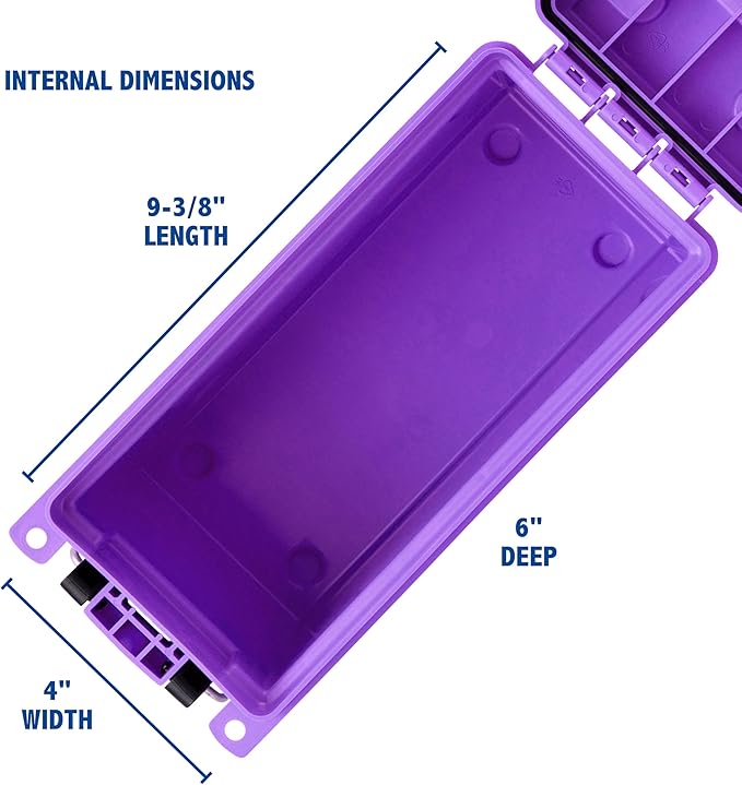 Sheffield 12632 Ammo Storage Box, Stackable .30 Cal Field Boxes, Water and Dust Resistant, Lockable Storage Box with Handle, Secures Hunting Gear, Supplies, and Bullets, Made in USA, Purple, 1-Pack - Image 3
