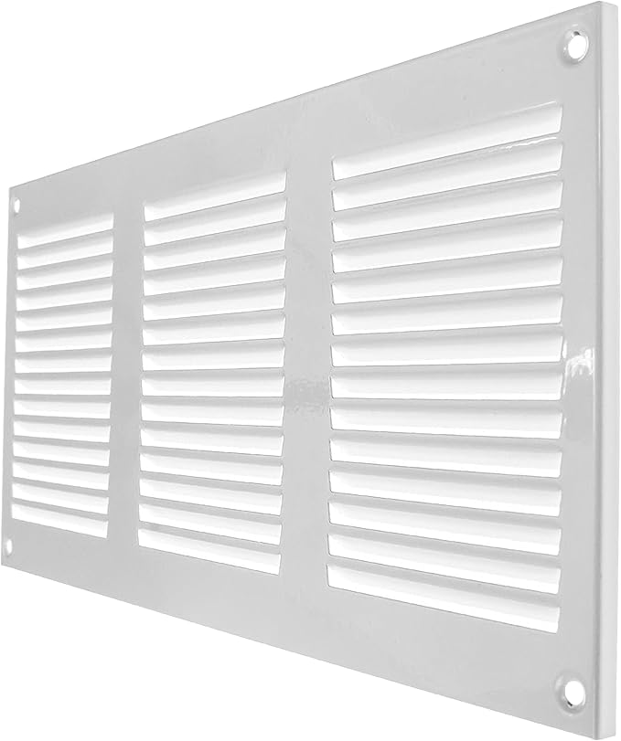Vent Systems 12'' x 6'' Inch (Overall Dimensions) White Metal Vent Duct Cover - Louvered Rectangular Return Grill with Built in Mesh Screen - HVAC Ventilation Grille for Home Improvement - Image 7