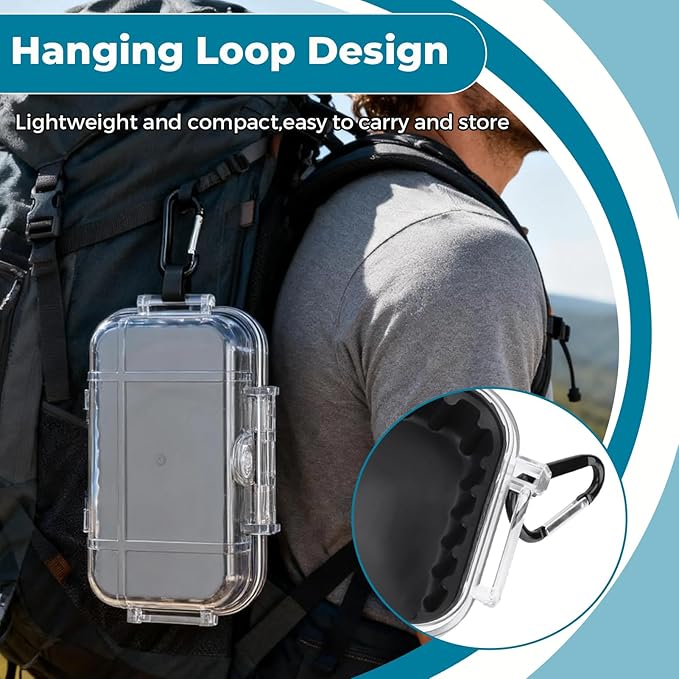 Outdoor Storage Box, Shockproof Airtight Storage Case, Outdoor Storage Box for Edc, Pressure Proof Dry Boxes with Detachable Pad for Camping for Edc Tools, Phone, Keys - Image 4