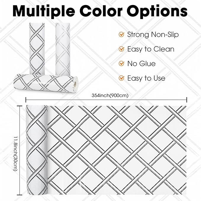 Drawer and Shelf Liner for Kitchen Cabinets Non-Adhesive, Non-Slip Cabinet Liner Shelf Paper Strong Grip Waterproof Easy to Clean for Kitchen Shelves Cupboard,Geometric,12IN X 30FT - Image 6
