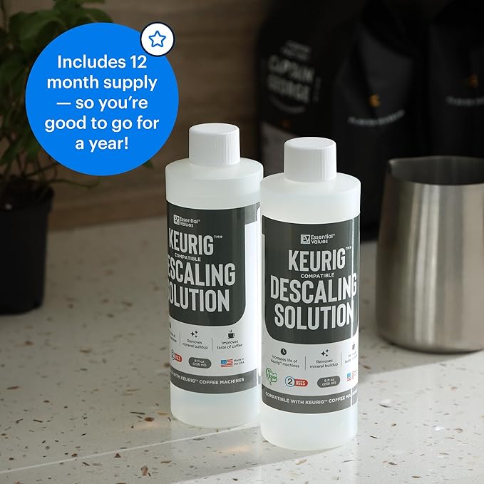Essential Values Compatible with Keurig Descaling Solution - Specially Formulated for Keurig Descaler - Espresso Machine, Coffee Pot Cleaner - 12 Month Supply 2-Pack - Image 7