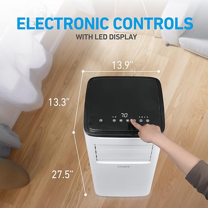 COBY Portable Air Conditioner 3-in-1 AC Unit, Dehumidifier & Fan, Air Conditioner 9,000 BTU Portable AC Unit for 400 Sq. Ft. with Remote Control, 24-Hour Timer, & Installation Kit - Image 6