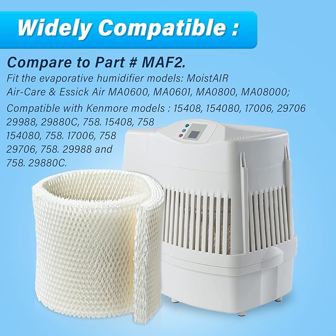 MAF2 Super Wick Humidifier Filter, for Aircare/Essick Air/Moist Air Humidifier MA0600, MA0601, MA0800, MA08000, Kenmore 5408,154080,32 15508 Filters, Humidifier Replacement Wicks - 2-Pack - Image 4