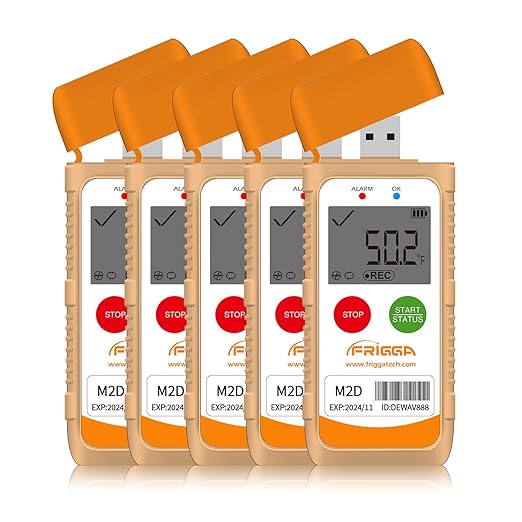 Frigga M2D 5 Pack Multi-Use Temperature Data Logger USB Digital Temperature Recorder Reusable 14400 Points High Accuracy Thermometer Logger PDF CSV Report by Frigga