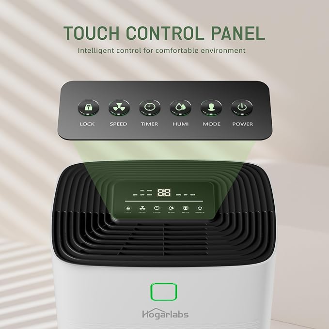 80 Pints Energy Star Dehumidifier Basement Home, Smart Silent Dehumidifier with Drain Hose, 1.32 Gal Water Tank, Intelligent Humidity Control, 24H Timer, for Large Room Bathroom Bedroom - Image 6