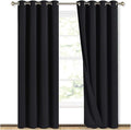 NICETOWN High-End Thermal Curtains, Full Blackout Curtains 84 inches Long for Dining Room, Soundproof Window Treatment Drapes for Hall Room, Black, 52 inches Wide Per Panel, Set of 2 Panels by NICETOWN
