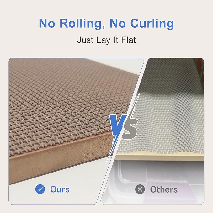 Shelf Liner Non Adhesive Cabinet and Drawer Liner,Upgrade Durable Folded Slip Great Grip Liners for Kitchen Cabinets, Storage, Desks, Dresser, 11.8 in x 9.8 ft, Wheat - Image 6