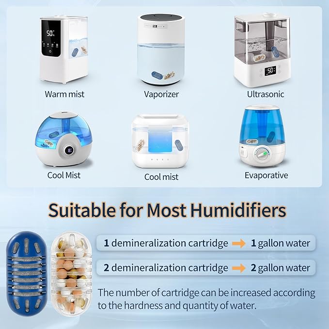 20-Pack Demineralization Cartridge for Humidifier Compatible with Most Humidifiers Replacement for Ultrasonic Humidifier Tank Cleaner | Prevents Hard Water Build-Up | Eliminate White Dust - Image 5