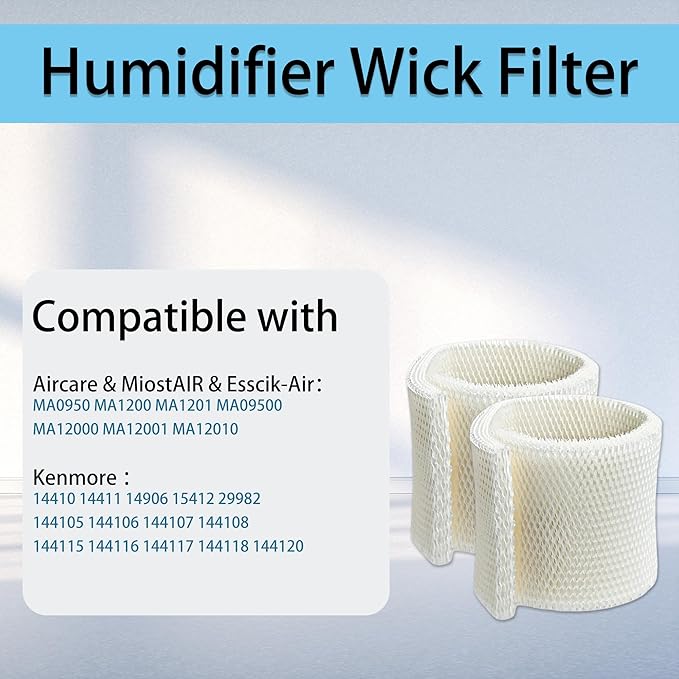 2 Pack MAF1 Humidifier Wick Filters | Compatible with Aircare MiostAIR Esscik-Air MA1200 & MA1201& MA0950, for Kenmore 14906 & 15412 & 29982 Humidifiers | Replacement Parts MAF1 - Image 2