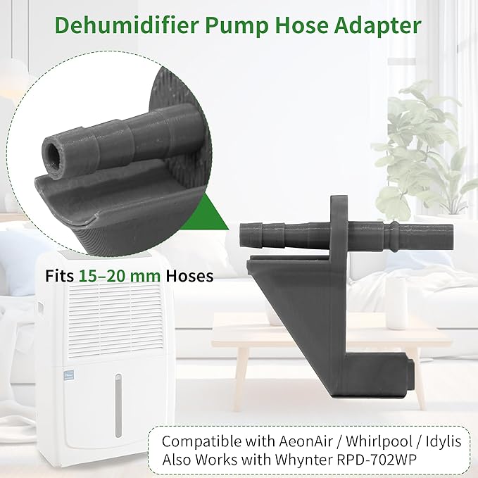 Upgraded Dehumidifier Drain Hose Adapter, Gray Connector for AeonAir Whirlpool Idylis Dehumidifiers, Secure Fit Drainage Pipe Replacement Compatible with VB015PF5.5-5000 - Image 3