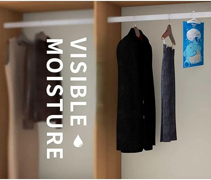 Bagus Hanging Moisture Absorber Bags (12 Pack) - Fragrance-Free Dehumidifier for Closet, Bathroom, RV, Boat & Storage Spaces, Compact Design with 12.5 Oz High-Capacity Absorption - Image 7