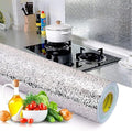 Kitchen Backsplash Wallpaper Peel and Stick Aluminum Foil Contact Paper Self Adhesive Oil-Proof Waterproof Heat Resistant Wall Sticker for Countertop Drawer Liner Shelf Liner(15.7X394 Inches) by Beminh