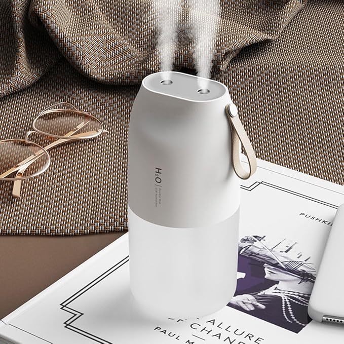 Wireless Air Humidifier Diffuser Rechargeable Double Nozzle Essential Oil Diffuser Mist Maker Humidifier Easy to Use White - Image 5