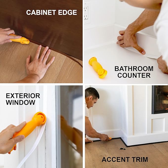 InstaTrim Bug Barrier Sealant for Gaps and Cracks, Self-Adhesive to Keep Out Bugs, Insects, Dust, and Moisture, 3/4 Inch Wide, 10 Feet, White - Image 7