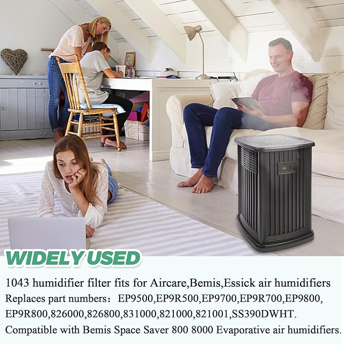 Techecook 1043 Super Humidifier Wick Filters Replacement for Essick AirCare Evaporative Humidifiers 831000 826000 826800, Bemis Space Saver 800 8000 Series, 3Pack 1043 Replacement Space Saver Wick - Image 6