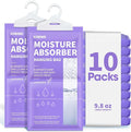 Moisture Absorbers 10 Pack, 9.8 Oz Compact Dehumidifier Bags & Packs, Moisture Hanging Bag, Humidity Absorbers, Closet Deodorizer Against Musty Odors, Lavender Scent, 11.8" x 6.3" by Ksend