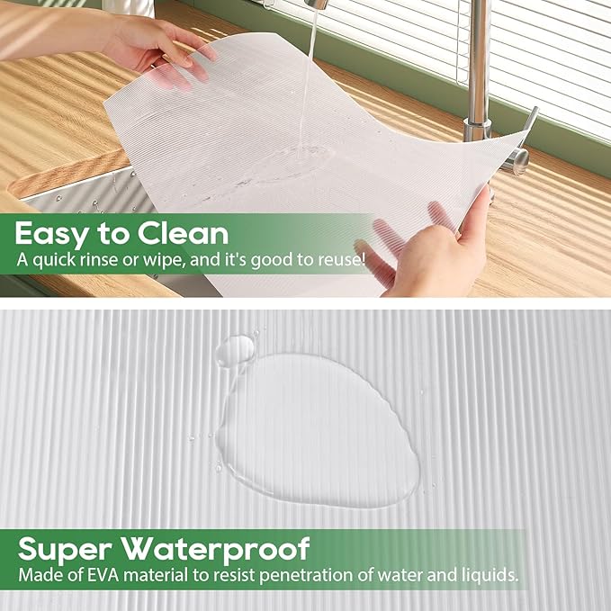 Anoak Shelf Liner Cabinet Liner, Non Adhesive Drawer Liner, Washable 17.5 Inch x 10 FT(120 Inch) Waterproof Durable Non-Slip Shelf Liner for Kitchen, Drawer, Refrigerator - Image 3