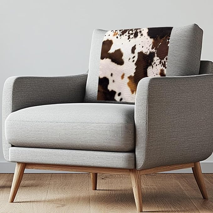 Cowhide Print Slipcovers for Couches and Sofas Headrest Recliner Protector Vintage Furniture Protectors Non-Slip Cover Easy to Clean by Unknown
