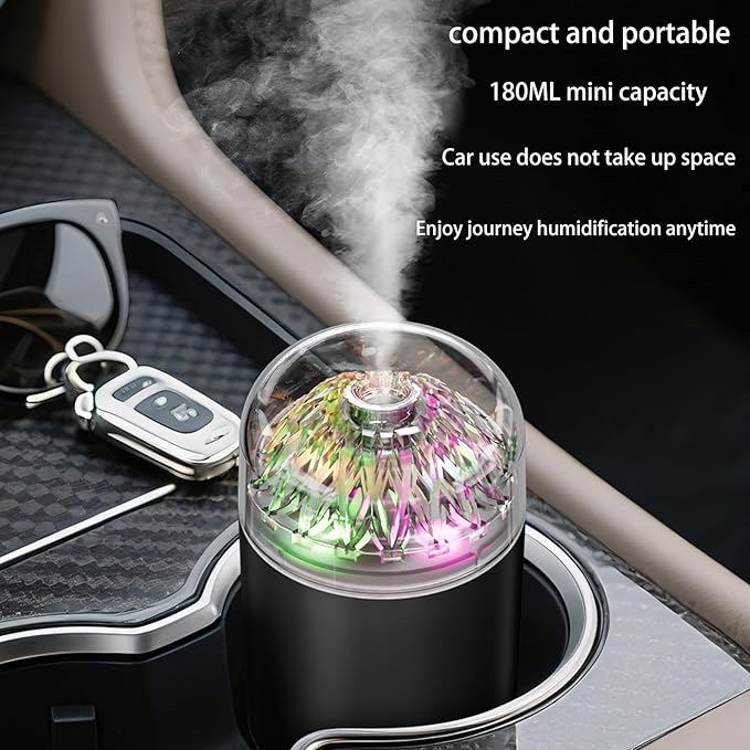 Small Humidifier-Car humidifiers with colored lights, USB Personal Desktop Humidifier for Baby Bedroom Office Home,2 Mist Modes,Whisper-Quiet Operation - Image 4