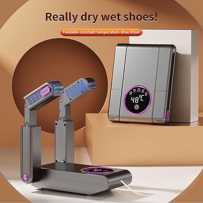 Shoe dryer, retractable shoe drying device with timer, effectively removes moisture, prevents odors, and keeps shoes and gloves dry and fresh. - Image 3