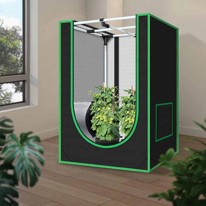 2x2 Grow Tent, 24"x24"x36" 600D Mylar Hydroponic Growing Tents for Plants Inside Reflective Grow Tent Growing Room Hydroponic System - Image 2