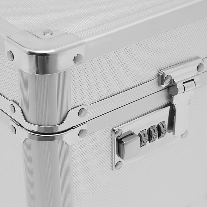 Metal Locking File Organizer Box, 13.8*10*13.4 inch Portable Locking Storage Box w/Lock for Filing Letters & Documents, File Storage Box for Offices, Hotels, Schools, Shopping Malls (Silver) - Image 6