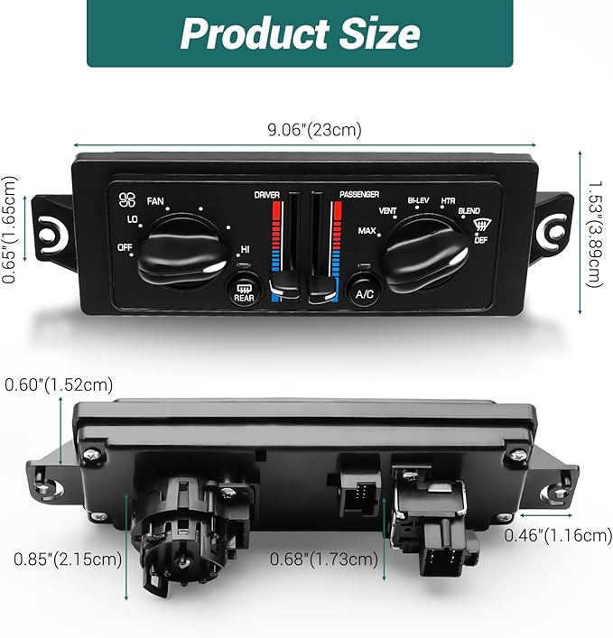 599-199 AC Climate Control Module Compatible with 2000-2005 Buick Century 3.1L/2000-2004 Buick Regal 3.8L Air Temperature Control Panel, A/C Heater Conditioning Switch Unit OEM: 10308120 10447470 - Image 2