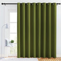 NICETOWN Bedroom Blackout Curtain Panel - (120 inches by 102 inch, Olive Green, 1 PC) Energy Saving Thermal Insulated Grommet Blackout Drapery for Patio, Room Divider Curtain by NICETOWN