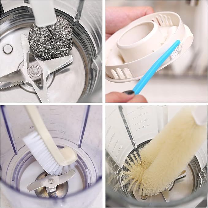 Portable Blender Cleaning Brush Set of 4 - With Hanging Hole - Long Handle - For Water Bottles & Blenders - Image 5