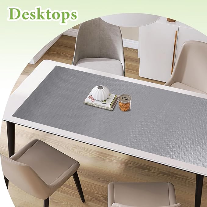 Shelf Liners for Kitchen Cabinets 12in x 30FT Non Adhesive Drawer Liner Grey Thickened Shelf Liner Paper Strong Non-Slip Easy to Clean for Tool Box Refrigerator with Knife and Tape Measure - Image 7