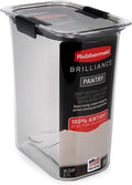 Rubbermaid Brilliance 16-Cup Airtight Food Storage Container with Lid Clear/Grey - optimal for pantry organization flour sugar and food storage by Rubbermaid