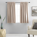 DONREN Home Fashion Thermal Insulated Room Darkening Curtains - Rod Pocket Short Curtain Panels for Bathroom (1 Pair,42 inches Wide by 54 inches Long,Rose Tan) by DONREN