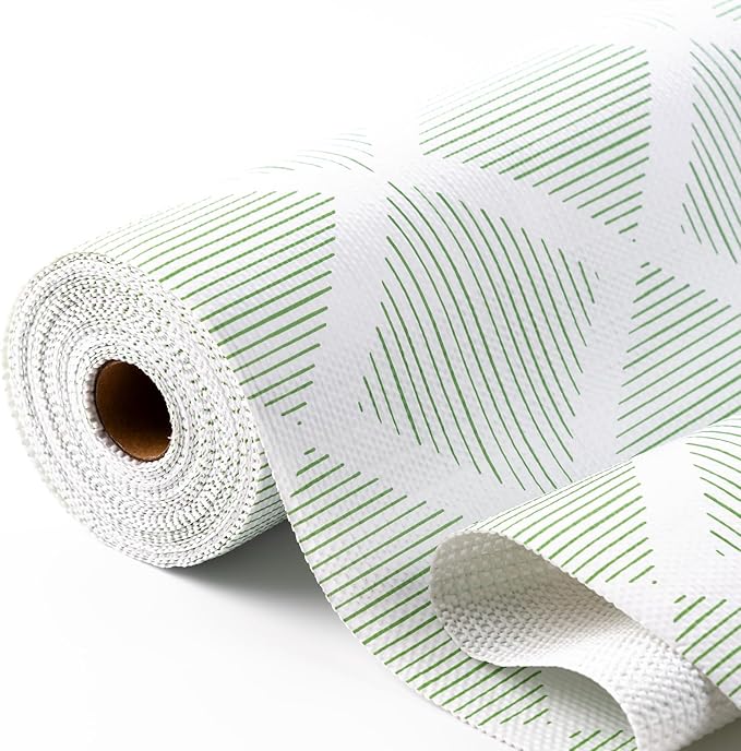 Drawer and Shelf Liner for Kitchen, Non-Slip Non-Adhesive Cabinet Liners for Cupboard, Dresser, Shelves, Tool Box, Pantry, Thickened Easy Install, Strong Grip, 17.5In x 20FT, Green by Insigoo