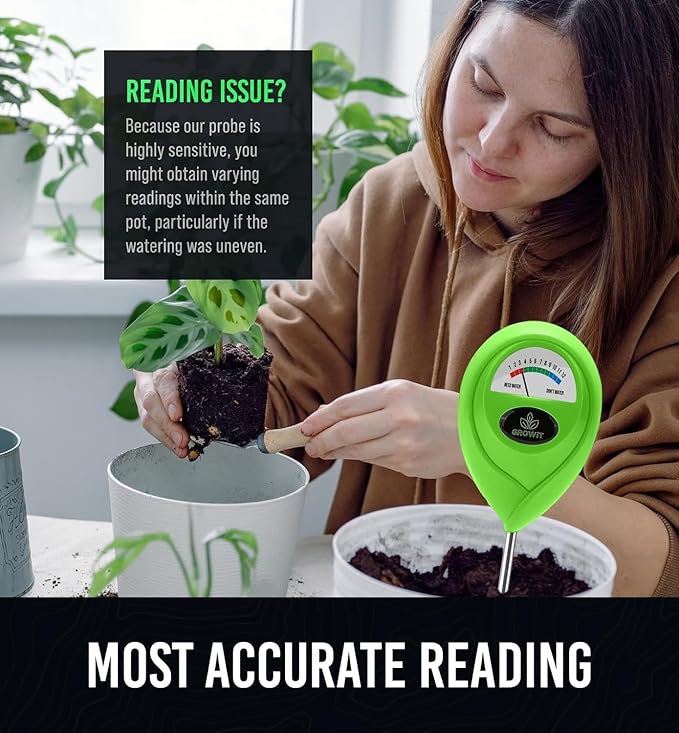 GROWIT Soil Moisture Meter for Plants - Plant Moisture Meter for House Plants | Hydrometer for Plants | Plant Moisture Meter Houseplants | Water Tester for Plants | Farming Plants (Pack of 2) - Image 3