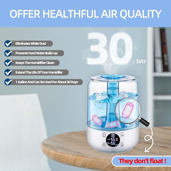 15 Pack Universal Humidifier Cleaner, Demineralization Cartridge for Humidifier Compatible with All Humidifiers and Fish Tanks Cleaning Ball, Purifies Water, Reduce Scale and White Dust, Pink - Image 2