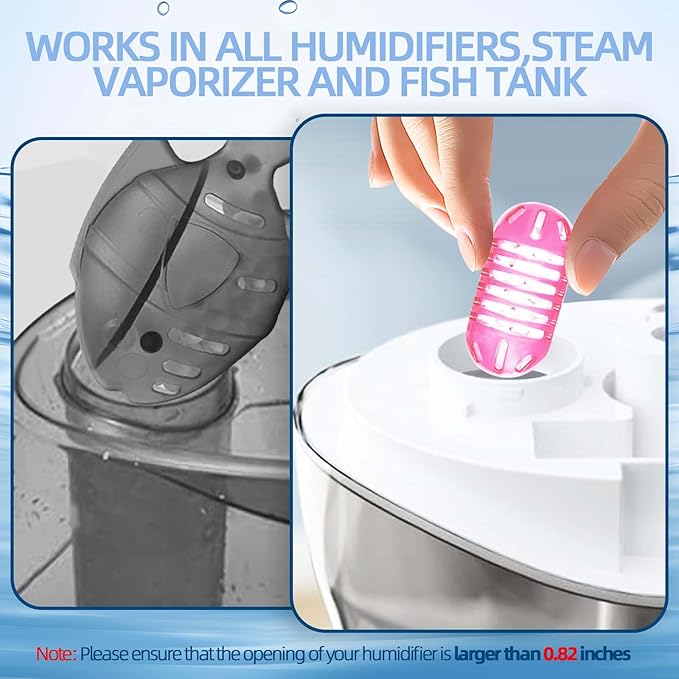 15 Pack Universal Humidifier Cleaner, Demineralization Cartridge for Humidifier Compatible with All Humidifiers and Fish Tanks Cleaning Ball, Purifies Water, Reduce Scale and White Dust, Pink - Image 5