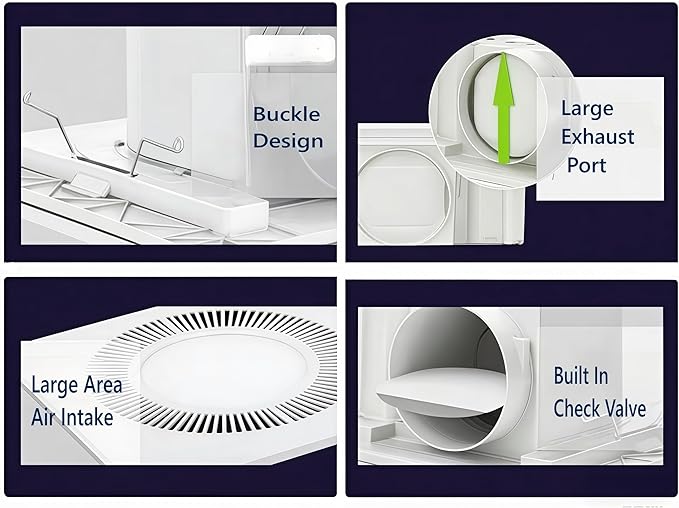 Bathroom Exhaust Fan With Light,DC Energy-Saving Ventilation Fan, Ceiling Mount Ventilation Fan & Light 6500K Combo,Newly upgraded silent exhaust fan for the bathroom - Image 4